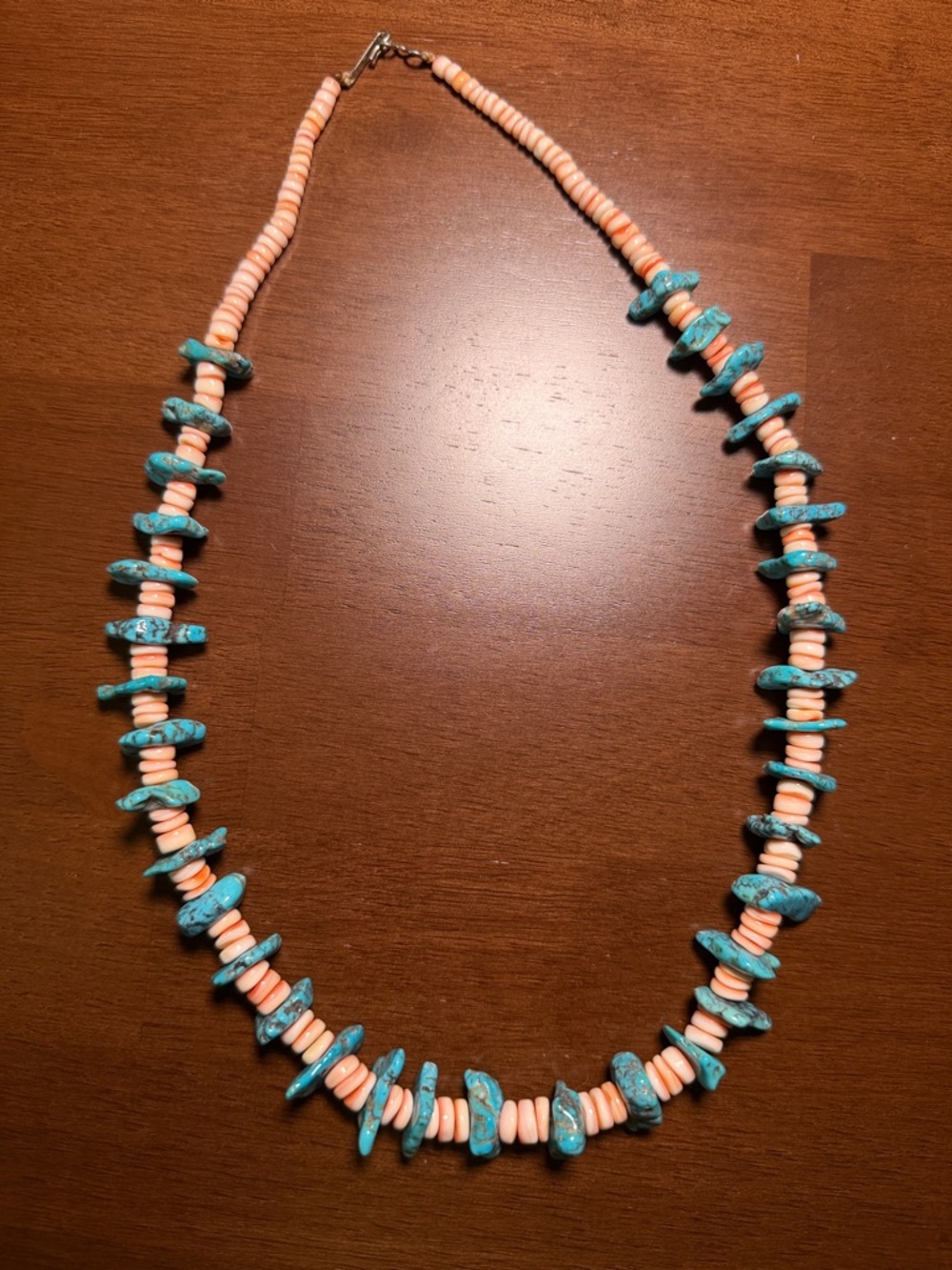 Vintage Turquoise & Pink Shell Necklace